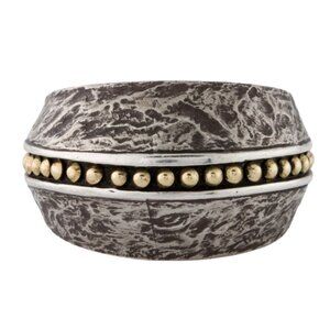 JOHN HARDY TWO-TONE 18K YELLOW GOLD & STERLING SILVER 925 RETICULATED DOME RING